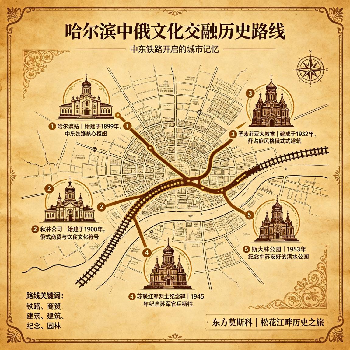 用户提供的哈尔滨中俄文化交融历史路线参考图
